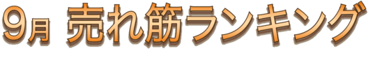 9月 売れ筋ランキング